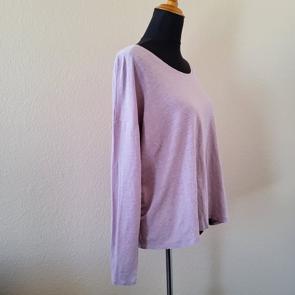 Eileen Fisher Linen Long Sleeve Tee – M – Minimalist Layering Top - Picture 2 of 6